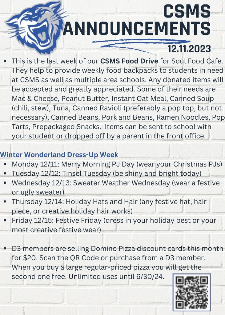 Announcements 12.11.23