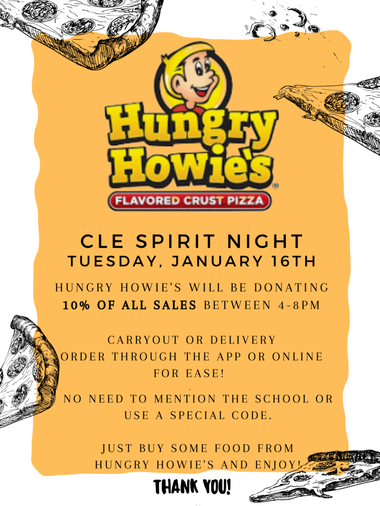 Hungry Howie's Night tonight!
