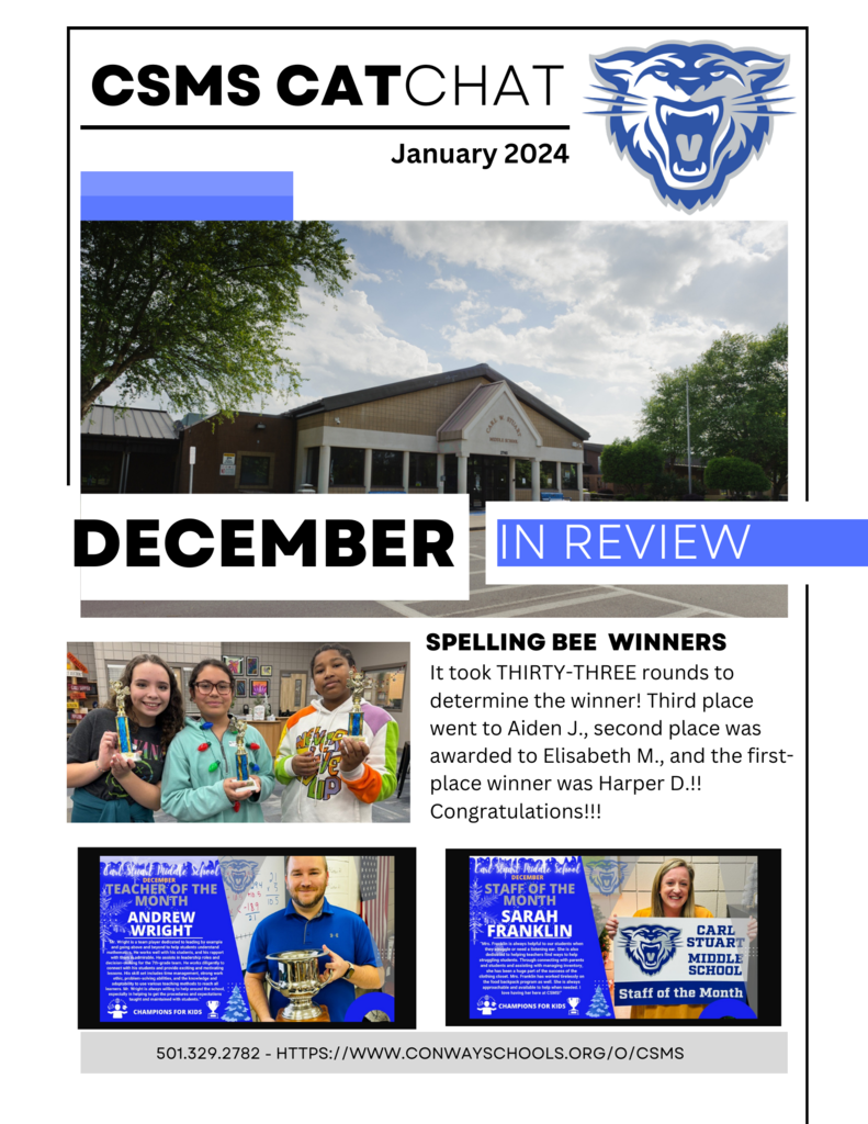 December in Review Newsletter Page 1