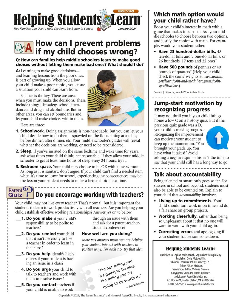 January 24 Helping Students Learn page 2