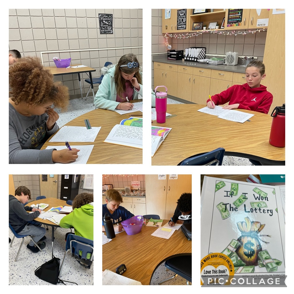 Ms. Frazier's 6th and 7th grade reading classes started working in the fall on writing stories for their own book. They worked on and off until the first week of December. The book finally came in on Wednesday, so I surprised each class with donuts to celebrate the published authors on Thursday!