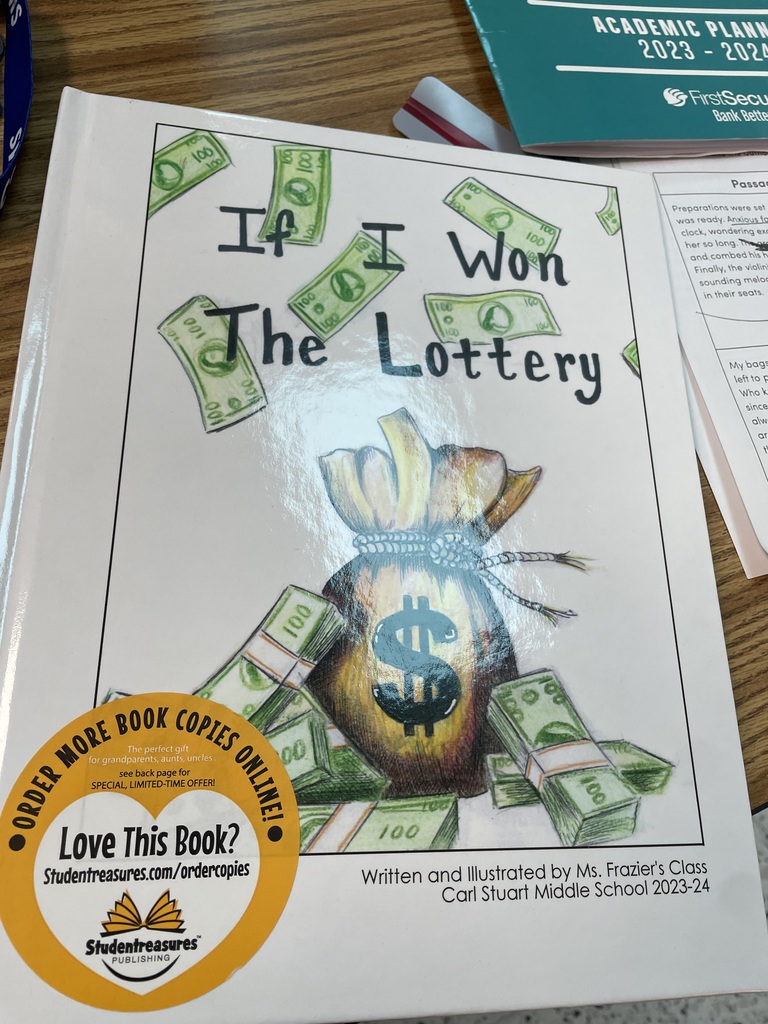 Ms. Frazier's 6th and 7th grade reading classes started working in the fall on writing stories for their own book. They worked on and off until the first week of December. The book finally came in on Wednesday, so I surprised each class with donuts to celebrate the published authors on Thursday!