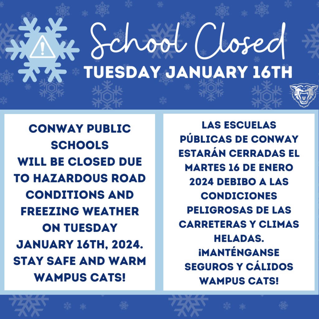 School Closed January 16th