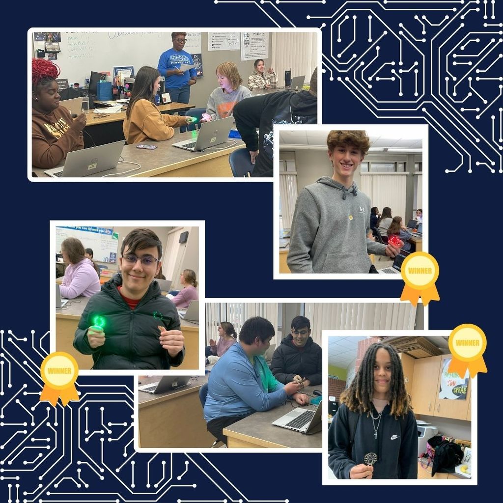 images of computer science students experimenting with coding.
