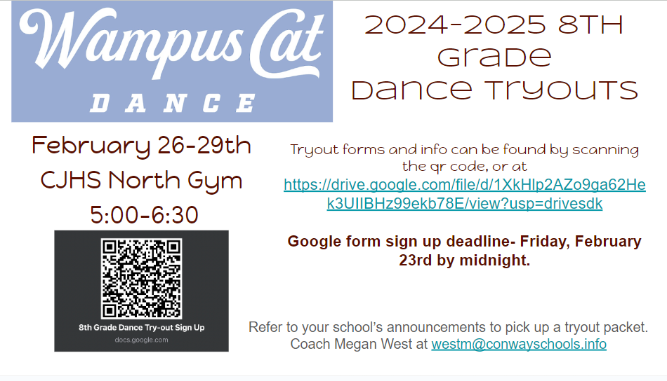 Dance Tryouts English Information Sheet
