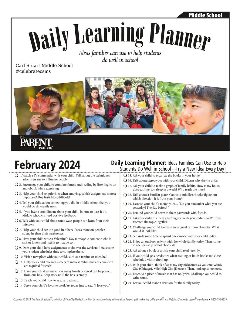 Daily Learning Planner February 24