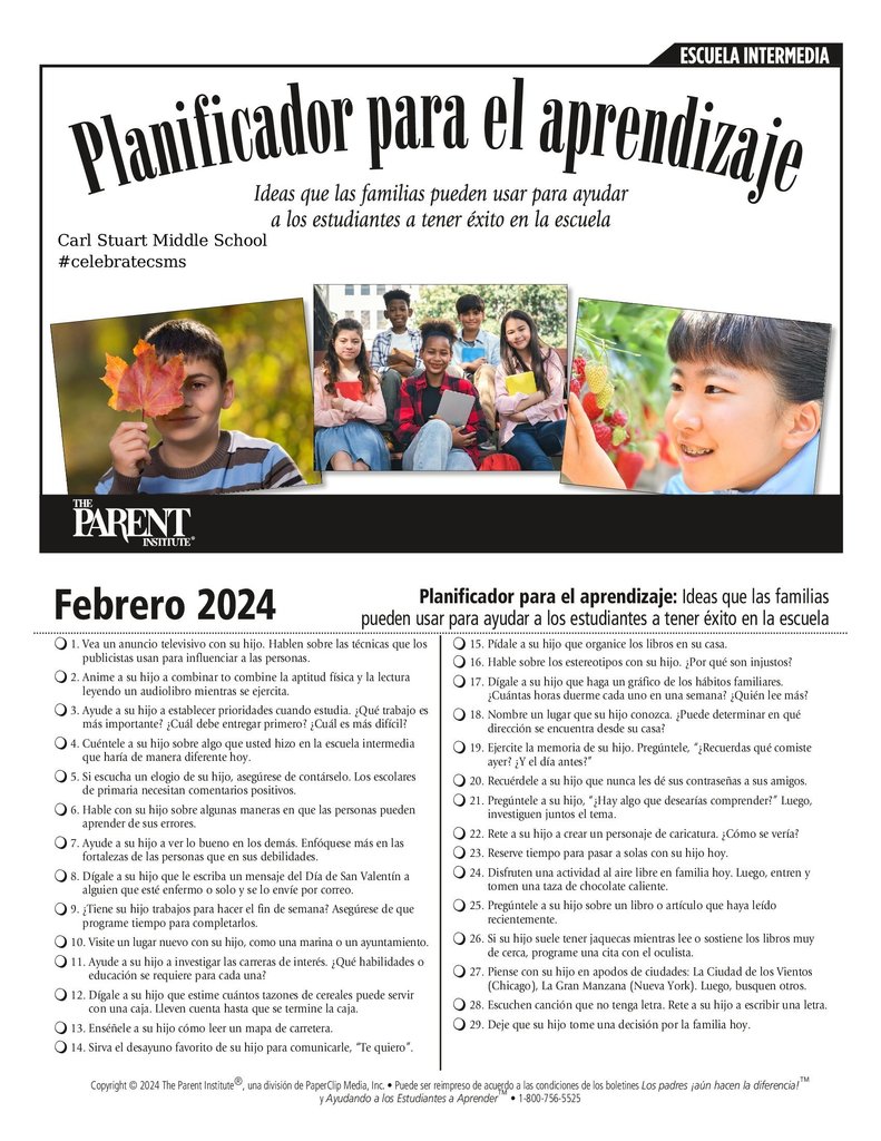 Planificador para el aprendizaje Febrero 2024