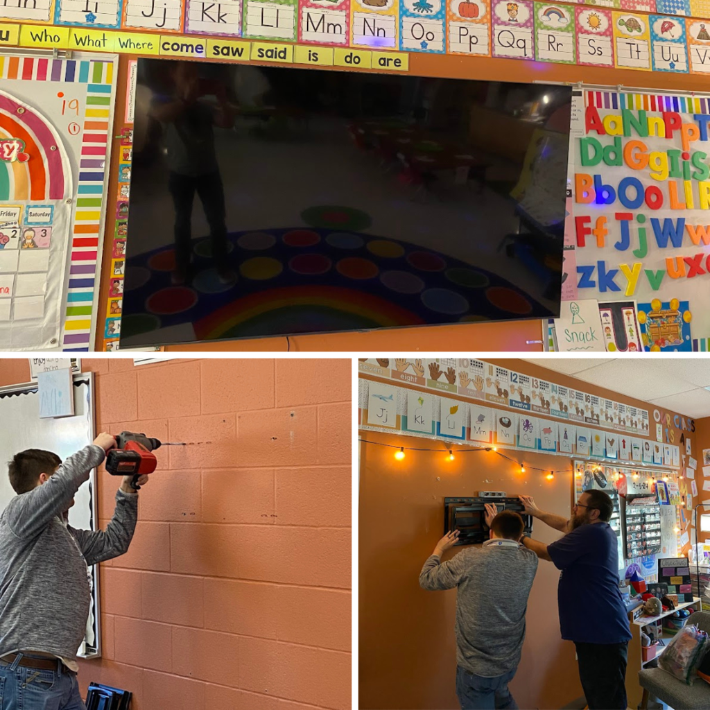 Installing TVs at CLE