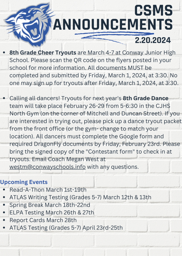 CSMS Announcements Page 2 2.20.24