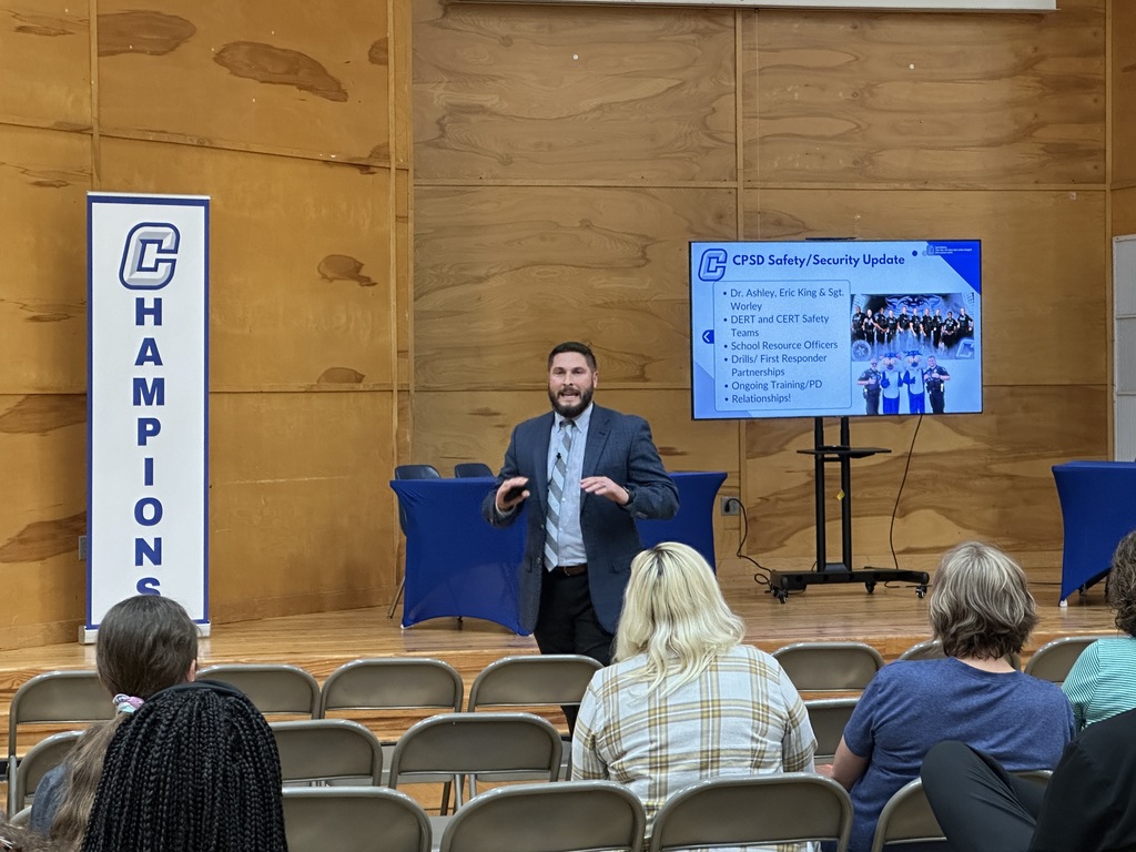 Deputy Superintendent Jason Black speaking to Champion meeting