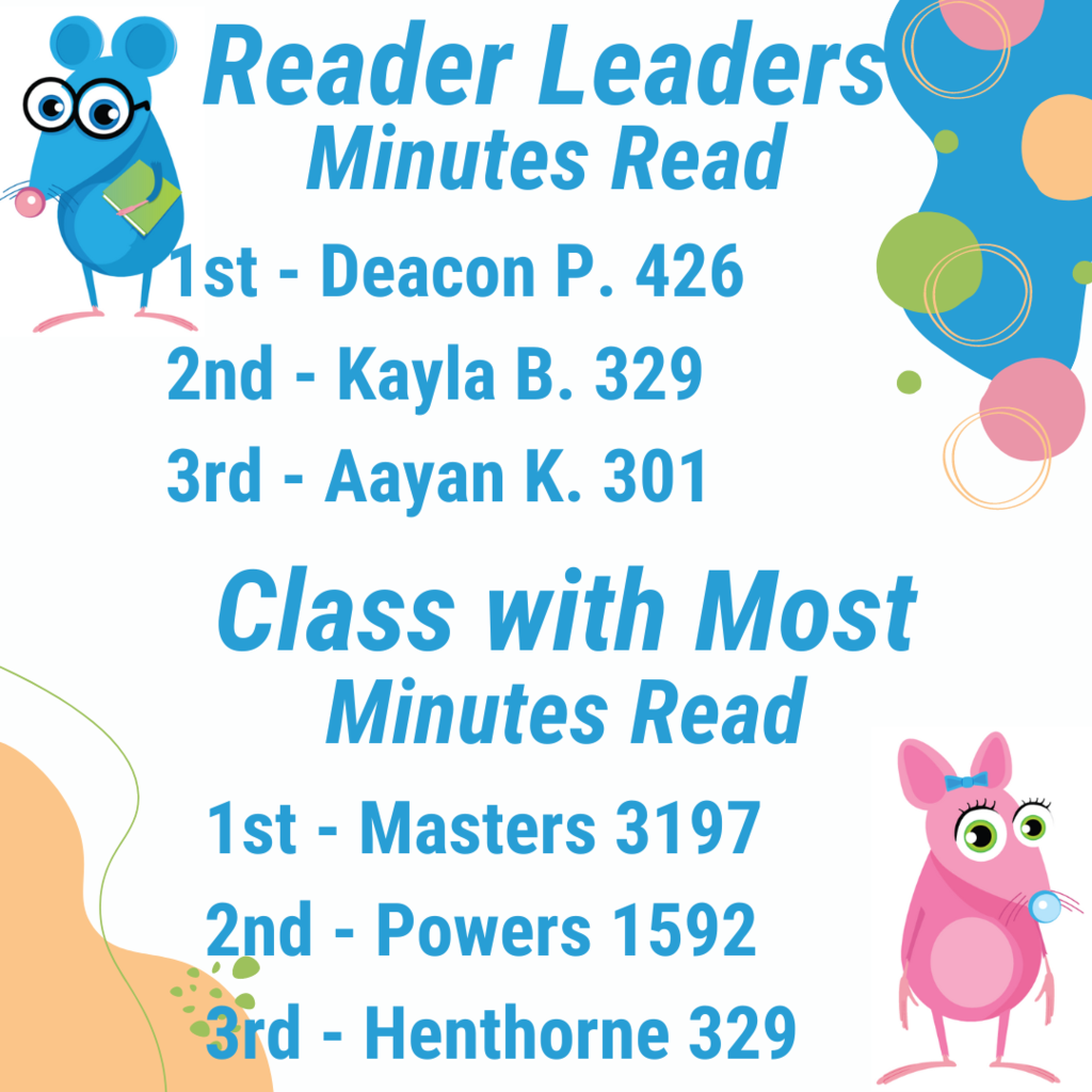 We're thrilled to announce that our Read-A-Thon is underway! We're counting on you to make it a success. If you haven't already, please take a moment to activate your child’s personal reader page by clicking on the following link: https://www.read-a-thon.com/readers/r/323738303432.  It only takes a minute or two, and your support will greatly assist us in meeting our financial goals. Thank you for your help in reaching our goal.  Thank you, Mrs. Rehm