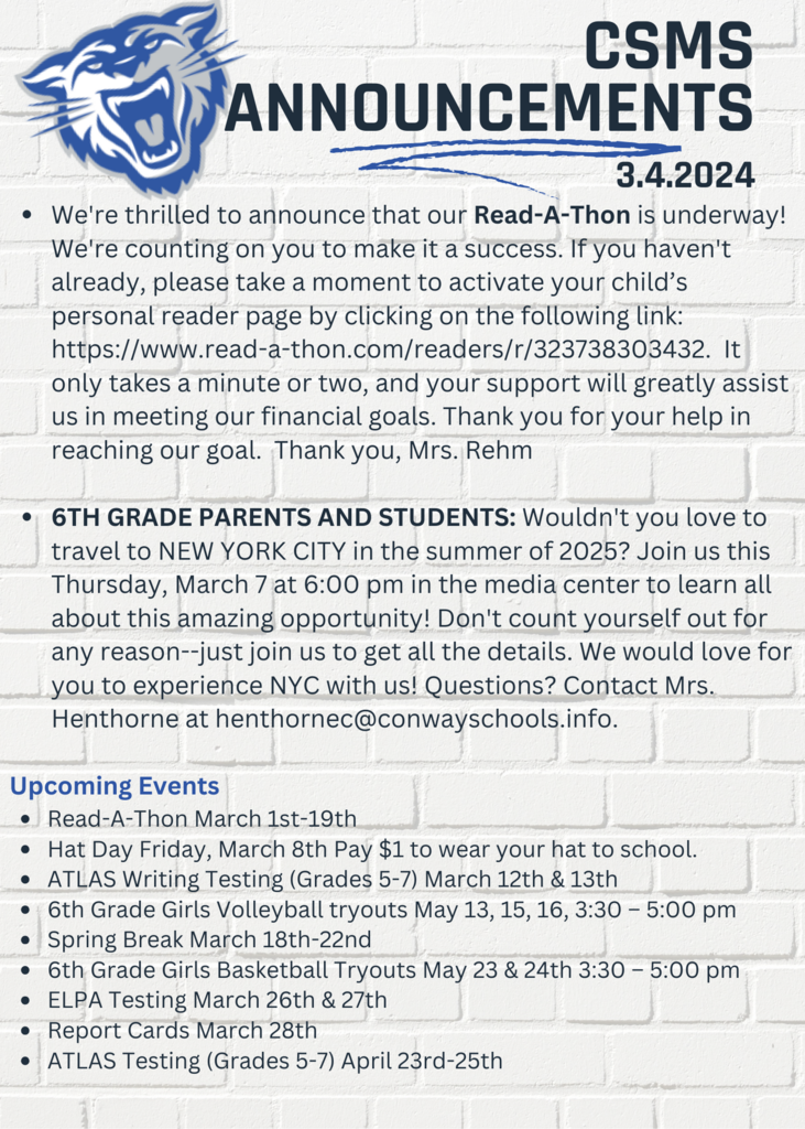 Announcements 3.4.24
