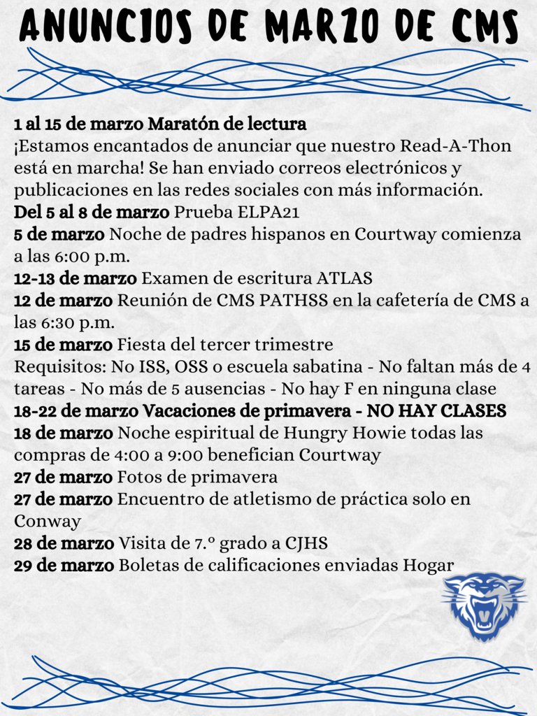 Spanish CMS March Announcements