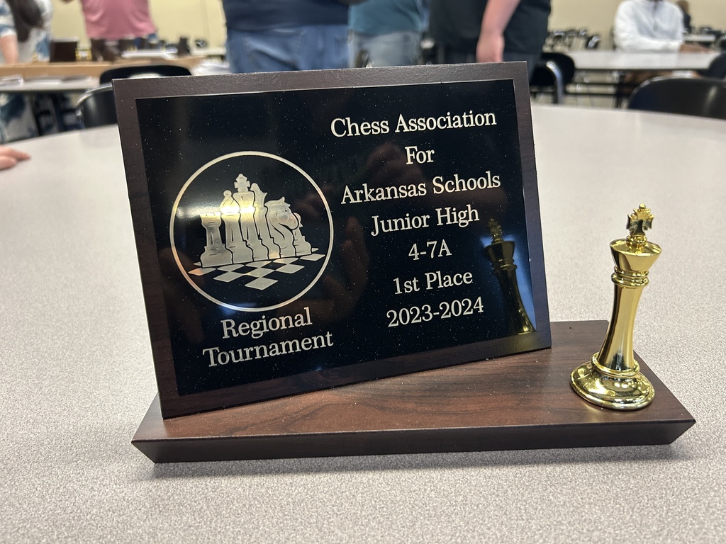 Chess Association for Arkansas schools Junior High 4-7A 1st place trophy