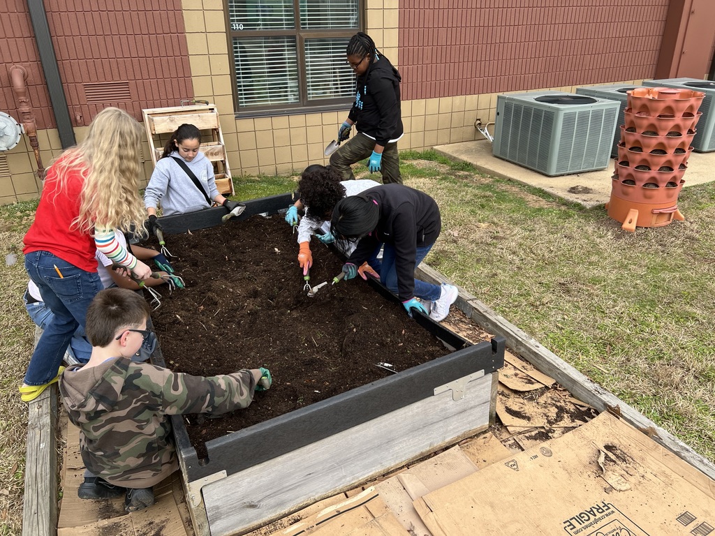 The 5th grade garden club has been working hard planting seeds in our indoor grow station and getting the garden beds ready outside.  Thank you to the Conway Public School Foundation for providing the funds for the grow lights and seeds, and thank you to our administrative team for making this a great opportunity for our kids.