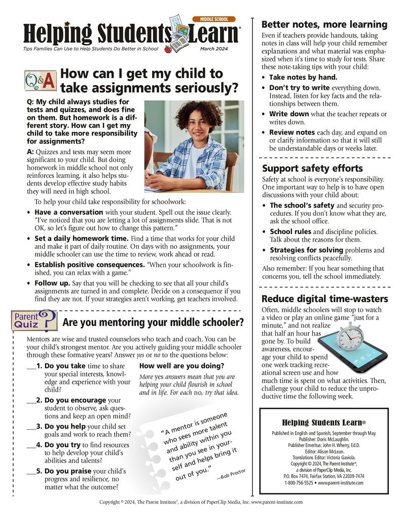 Helping Students Learn Newsletter March 2024 page 2