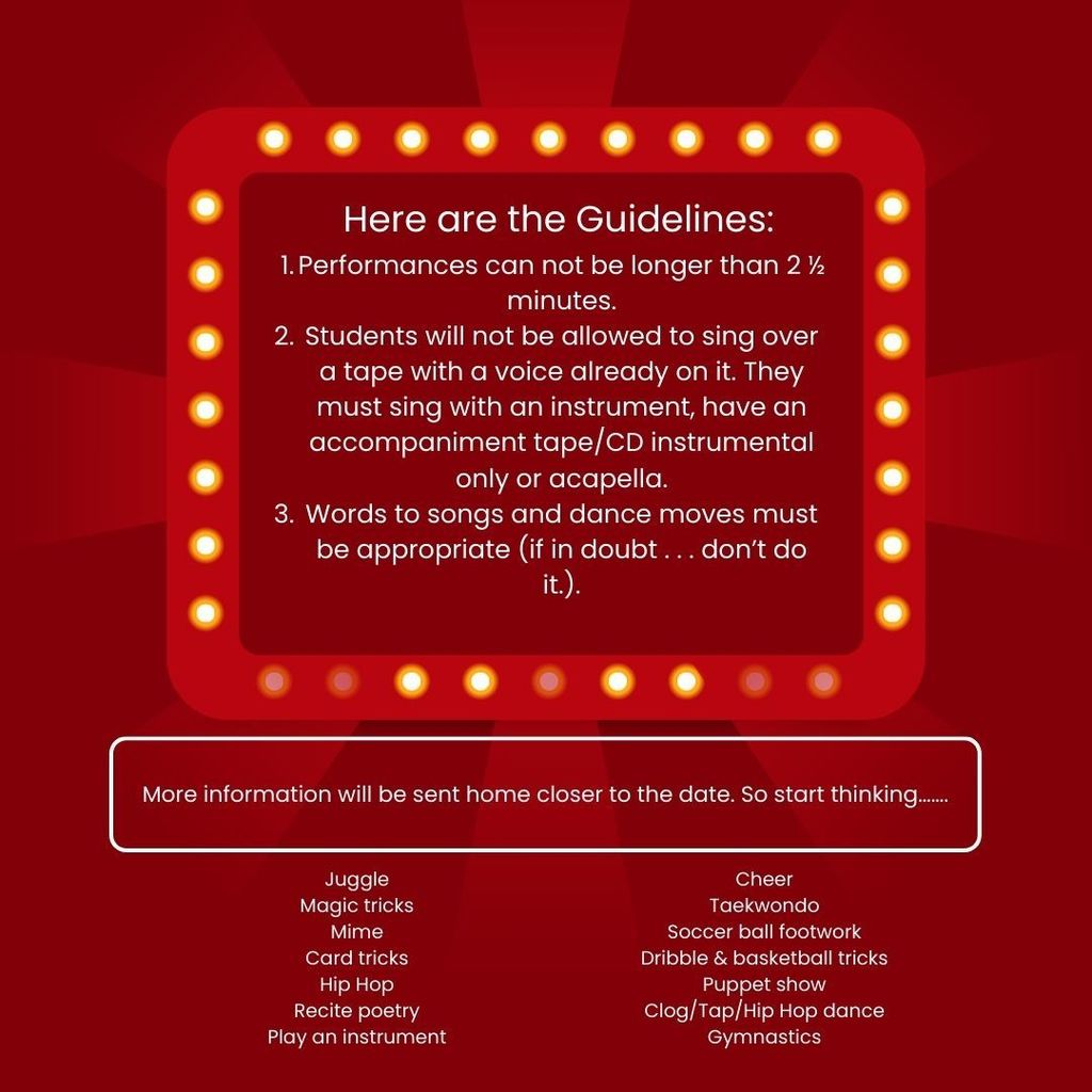CLE Talent show guidelines