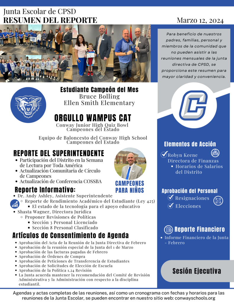 CPSD School Board Meeting Recap March 12, 2024 #ChampionsForKids