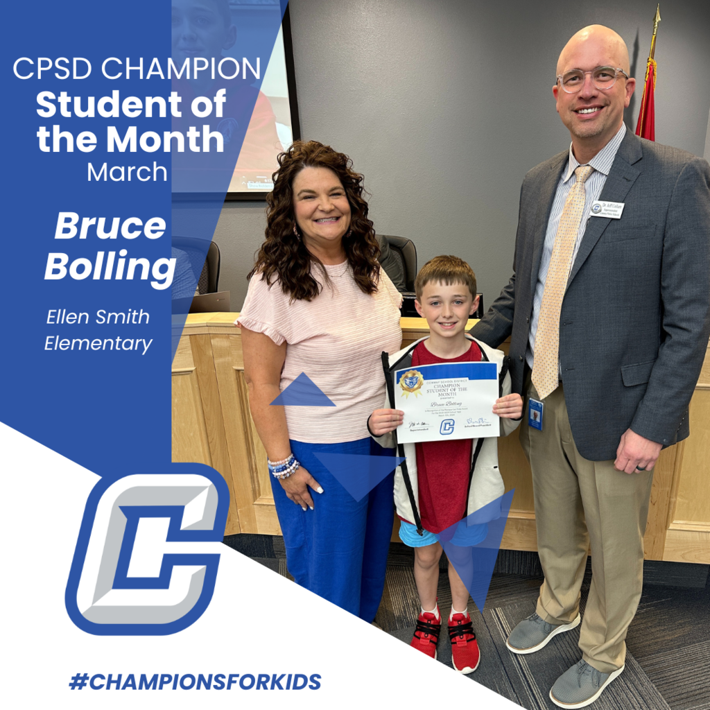 CPSD Champion student of the month march Bruce Bolling Ellen Smith Elementary