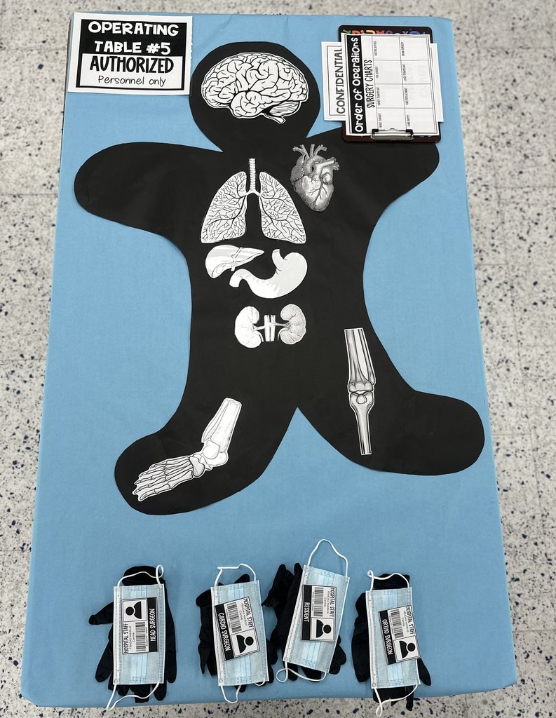 5th Grade math became surgeons as they practiced Order of Operations on "Operation" day. Students had to save their patients by solving order of operation problems.