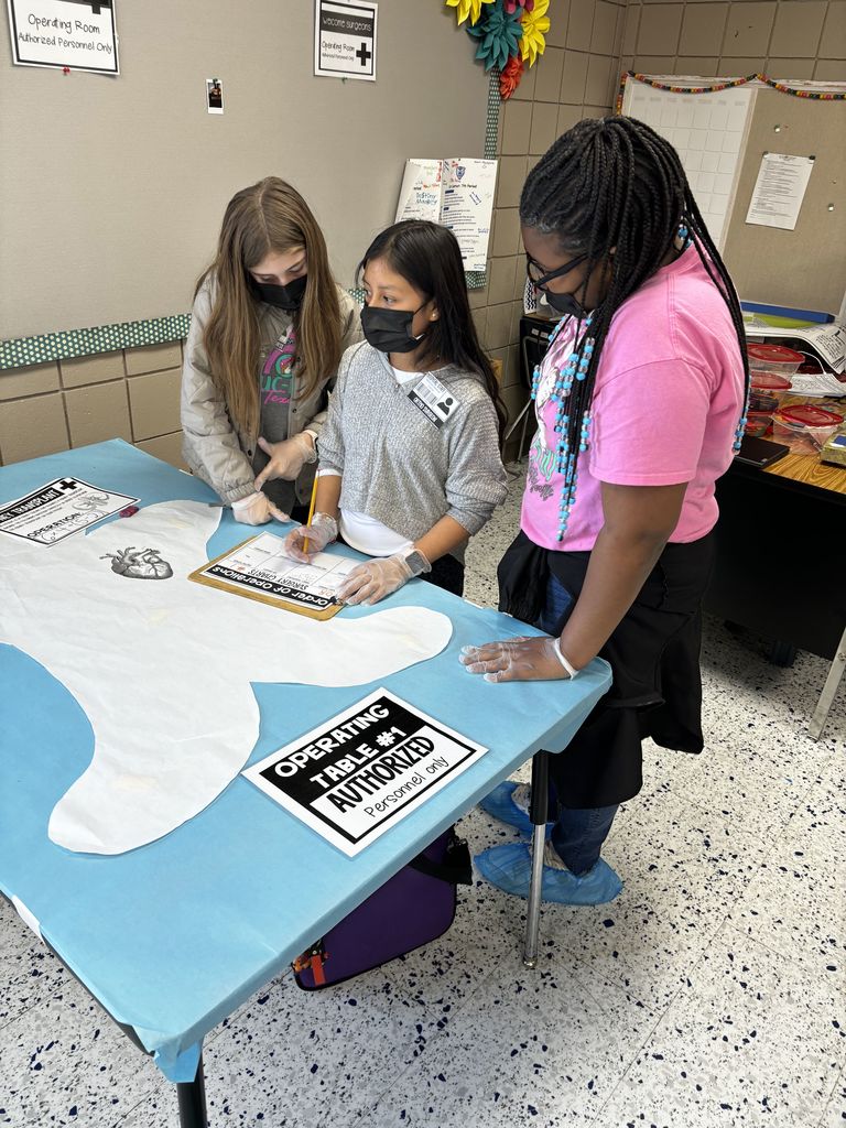 5th Grade math became surgeons as they practiced Order of Operations on "Operation" day. Students had to save their patients by solving order of operation problems.