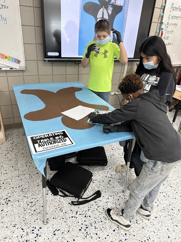 5th Grade math became surgeons as they practiced Order of Operations on "Operation" day. Students had to save their patients by solving order of operation problems. 