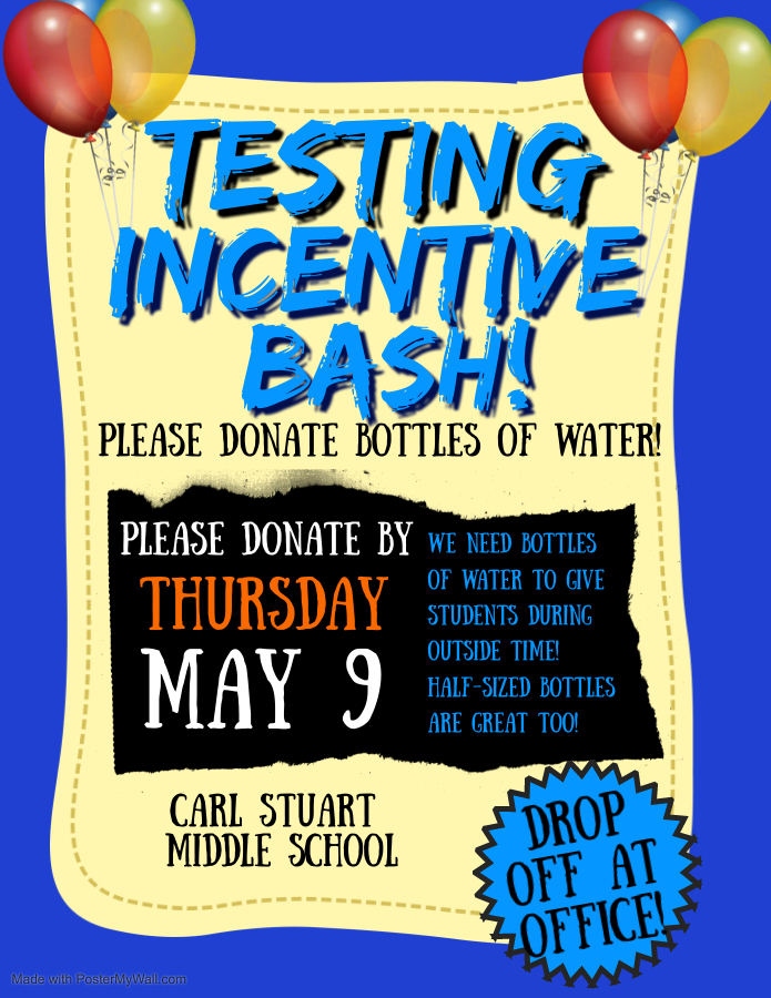 Testing Incentive Bash. Please donate bottles of water.