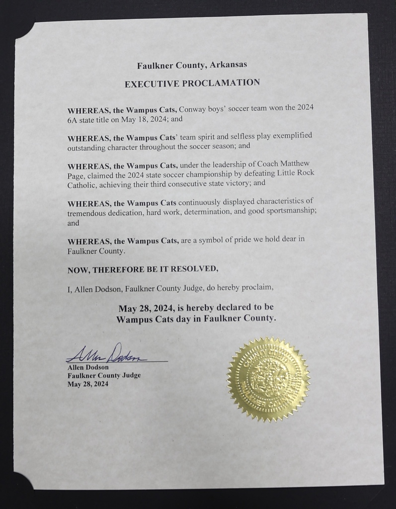 Judge Dodson declaring may 28th wampus cats day