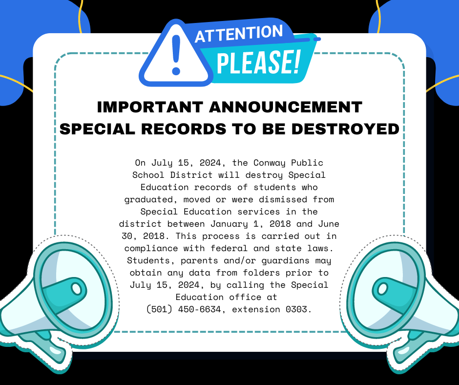 Important announcement special records to be destroyed