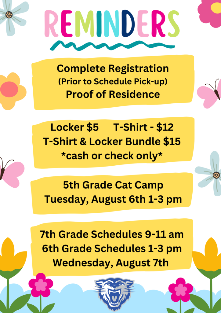 Some Reminders for this week @ CMS