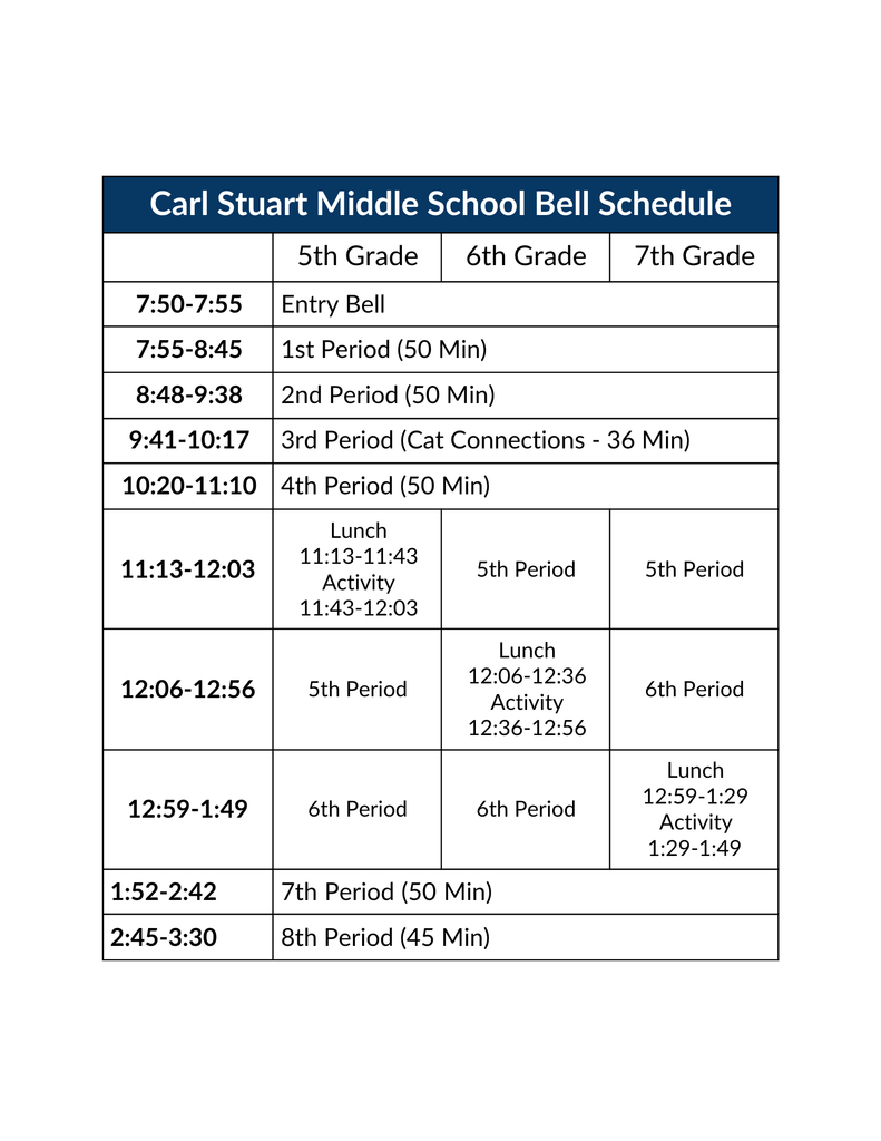Bell Schedule
