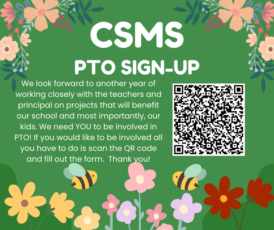 We look forward to another year of working closely with the teachers and principal on projects that will benefit our school and most importantly, our kids. We need YOU to be involved in PTO! If you would like to be involved all you have to do is scan the QR code and fill out the form.  Thank you!