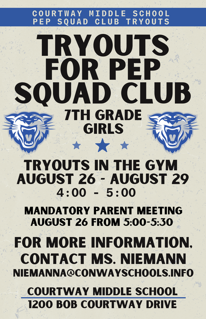 Pep Squad Club Tryouts Informational Flyer