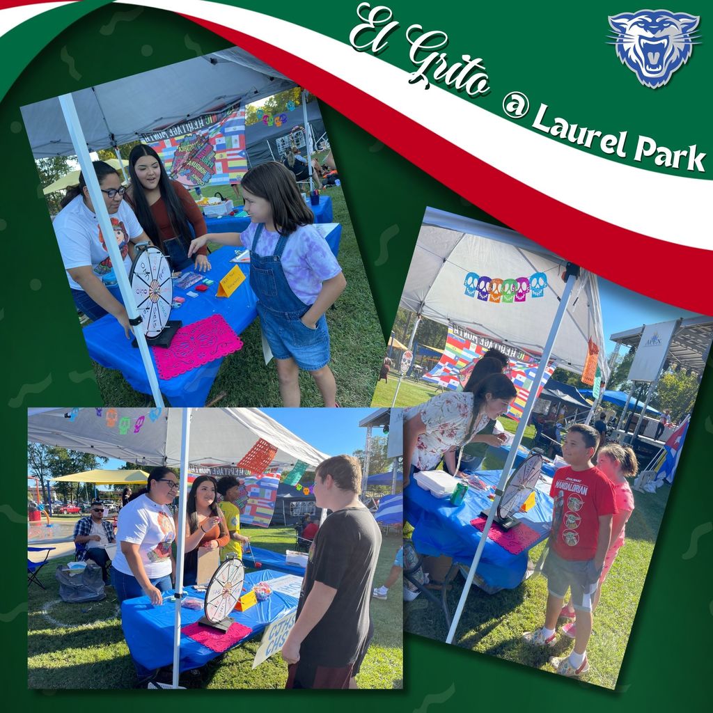 El Grito @ Laurel Park. Images of Advanced Spanish students helping out with a community celebration