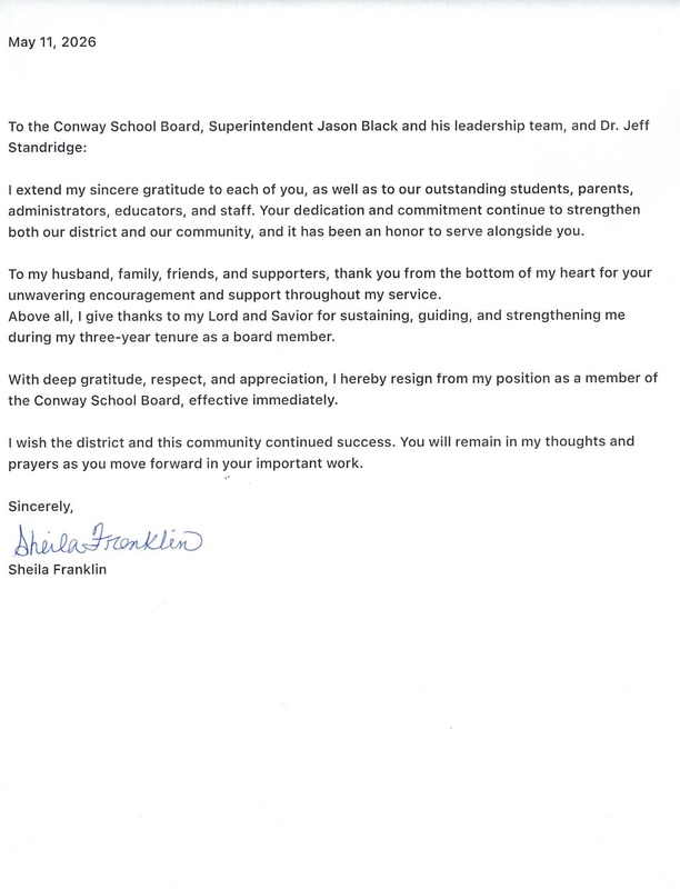 Letter from Sheila Franklin