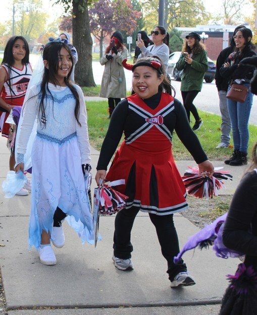 girl in cheerleading costume