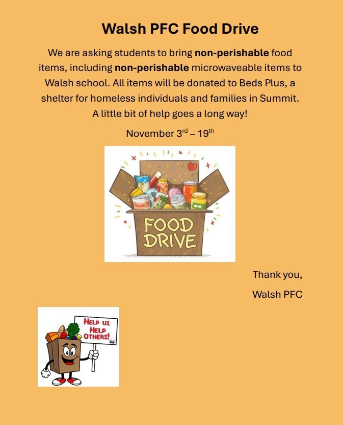 walsh food drive flyer - english