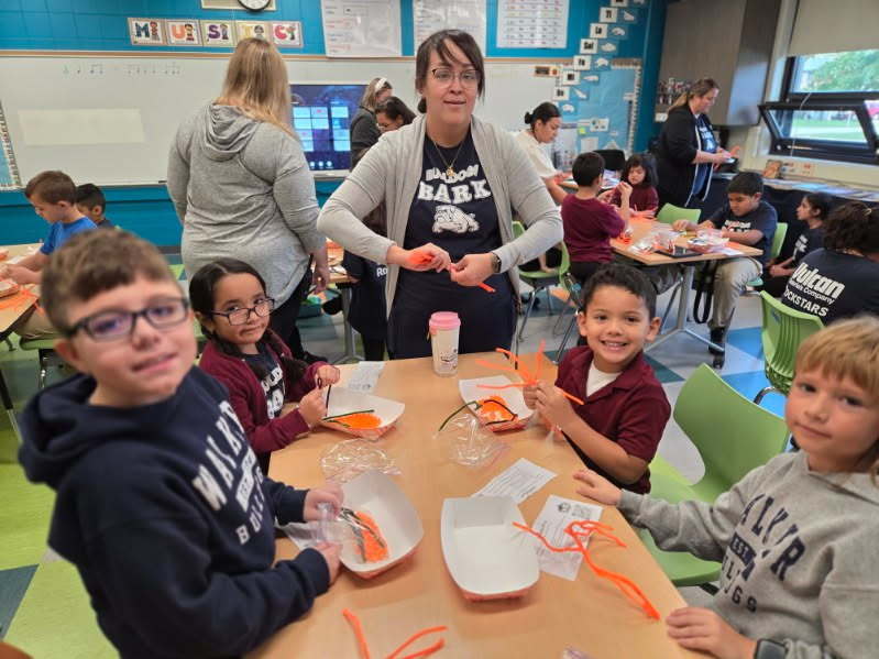 students doing crafts in in classroom