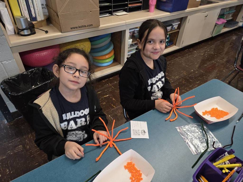 students doing crafts in in classroom