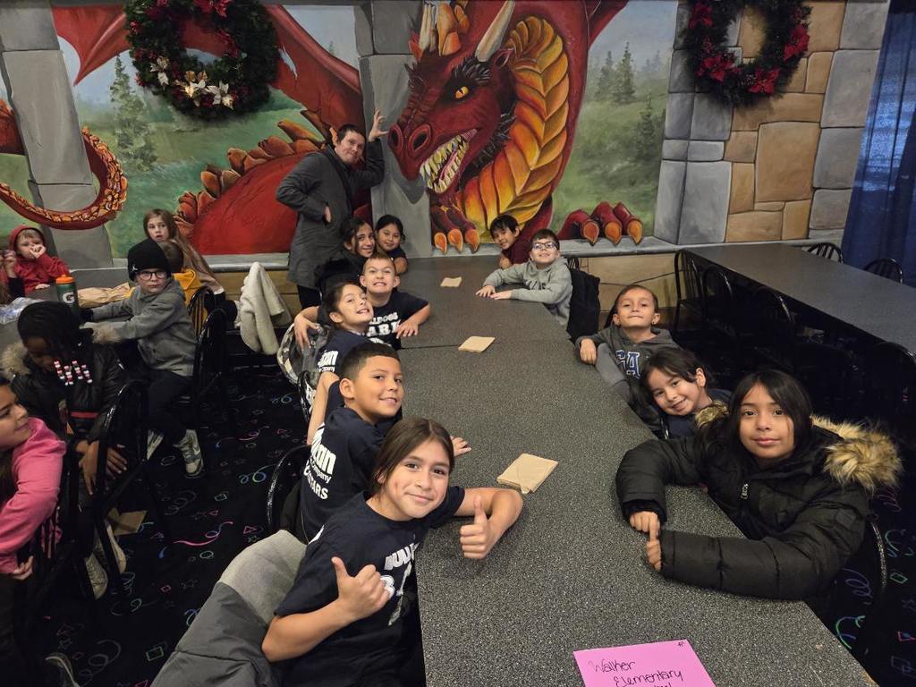 students at walker on field trip