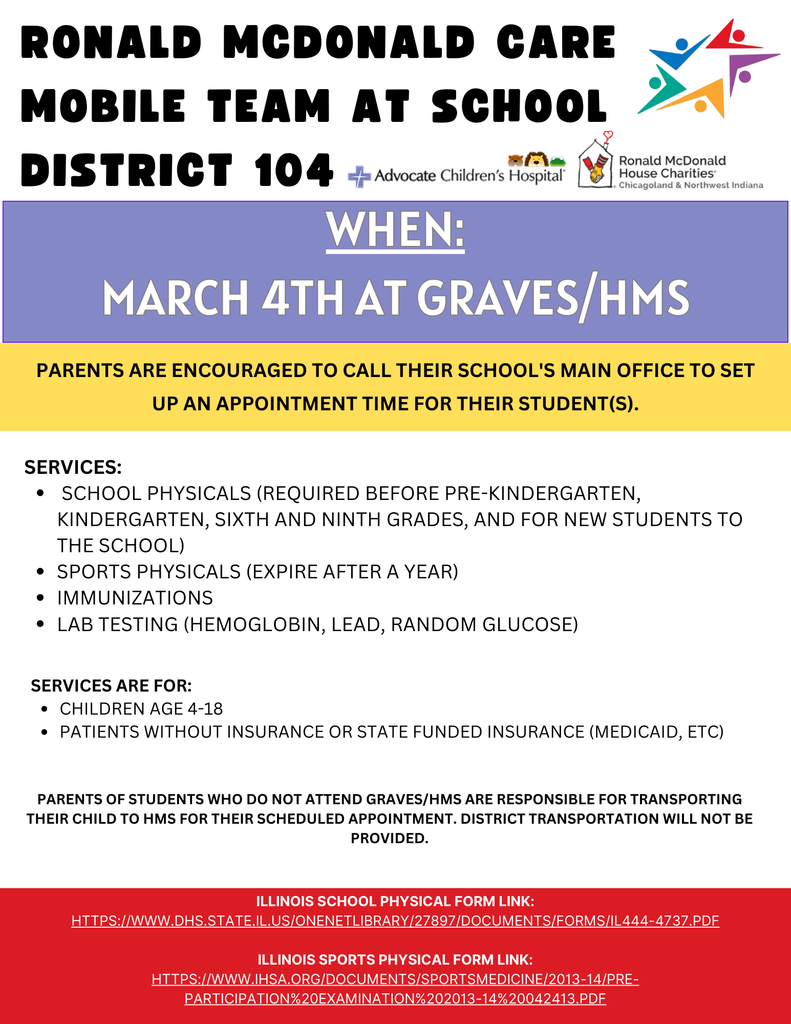 Loyola Medical Van Visit - March 4th flyer