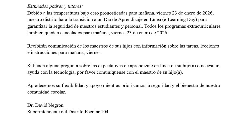 eLearning day message - January 23, 2026 (Spanish)