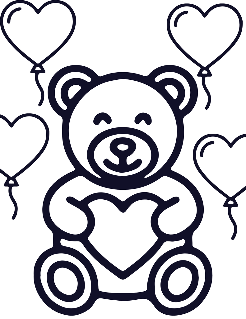 Valentines day coloring picture