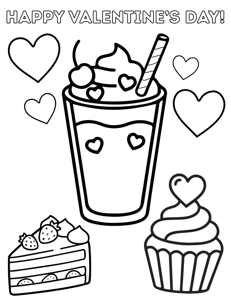 Valentines day coloring picture