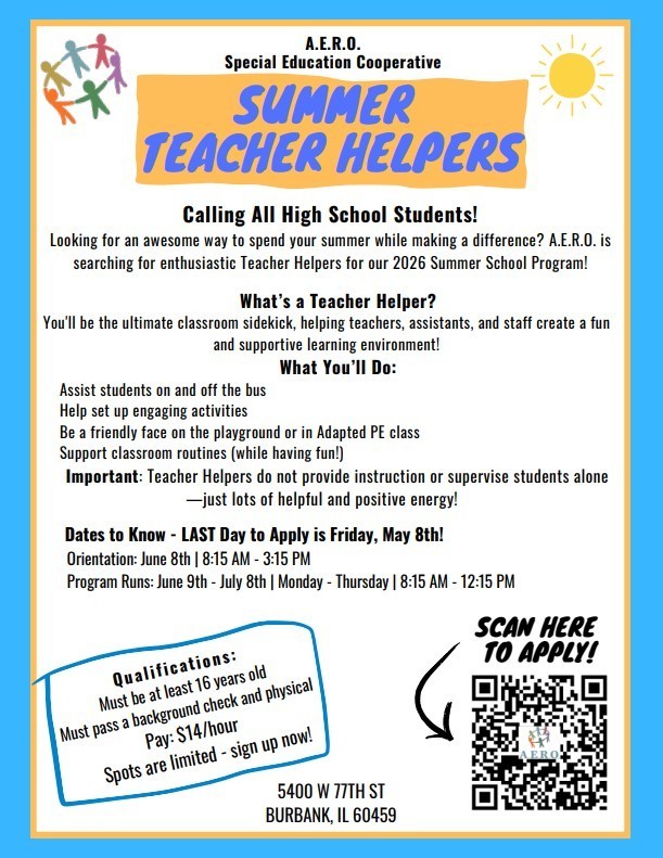 AERO Summer Teacher Help Flyer