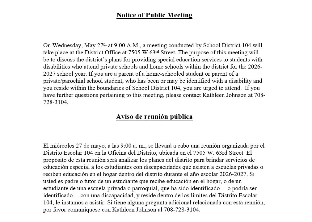 Public Meeting Notice