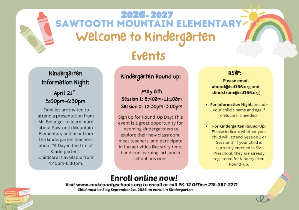 Kindergarten Info Night and Round Up dates