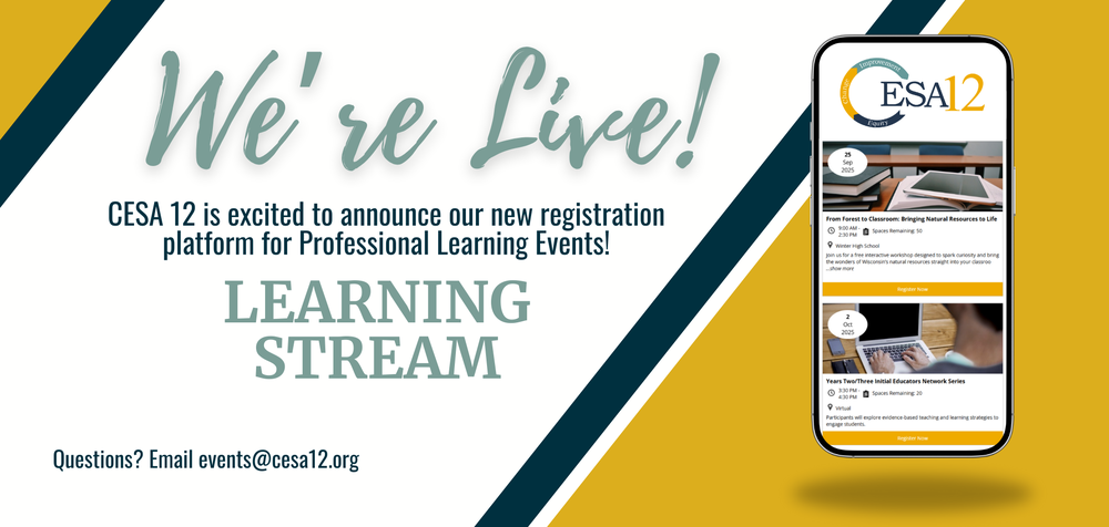 Learning Stream is live for professional learning event registration.