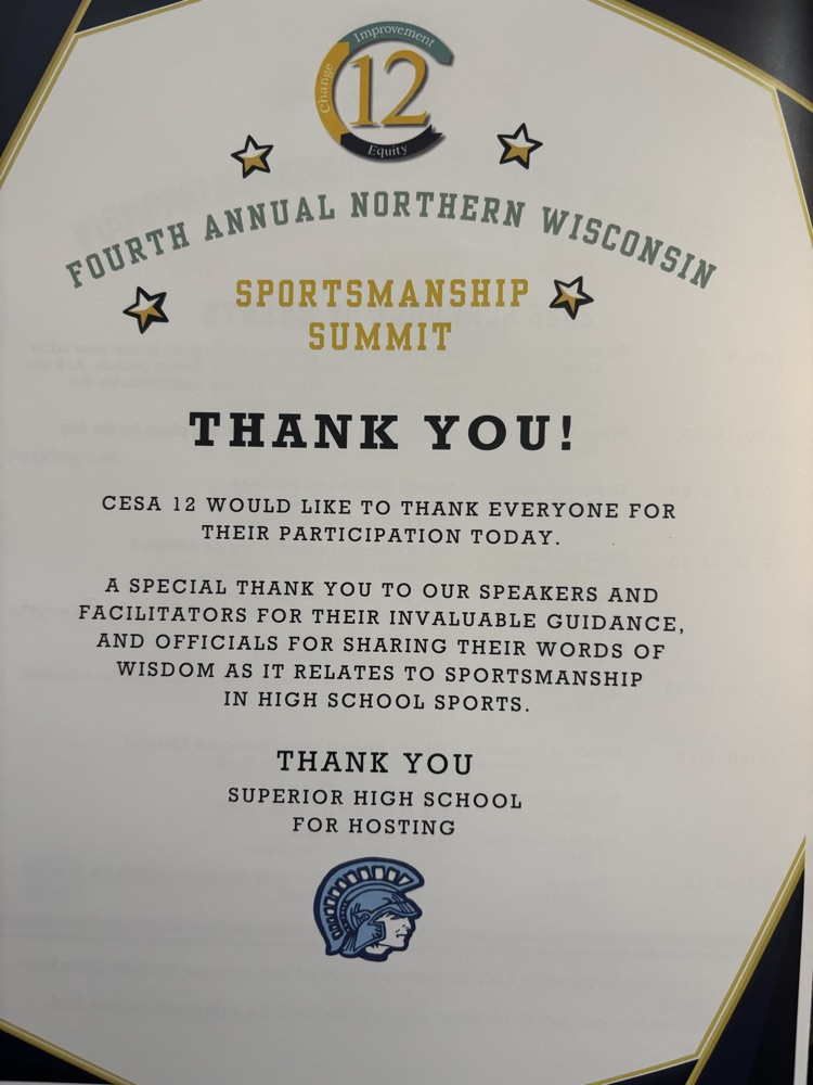 picture of a thank you note to everyone who participated in the event and to Superior High School for hosting. 