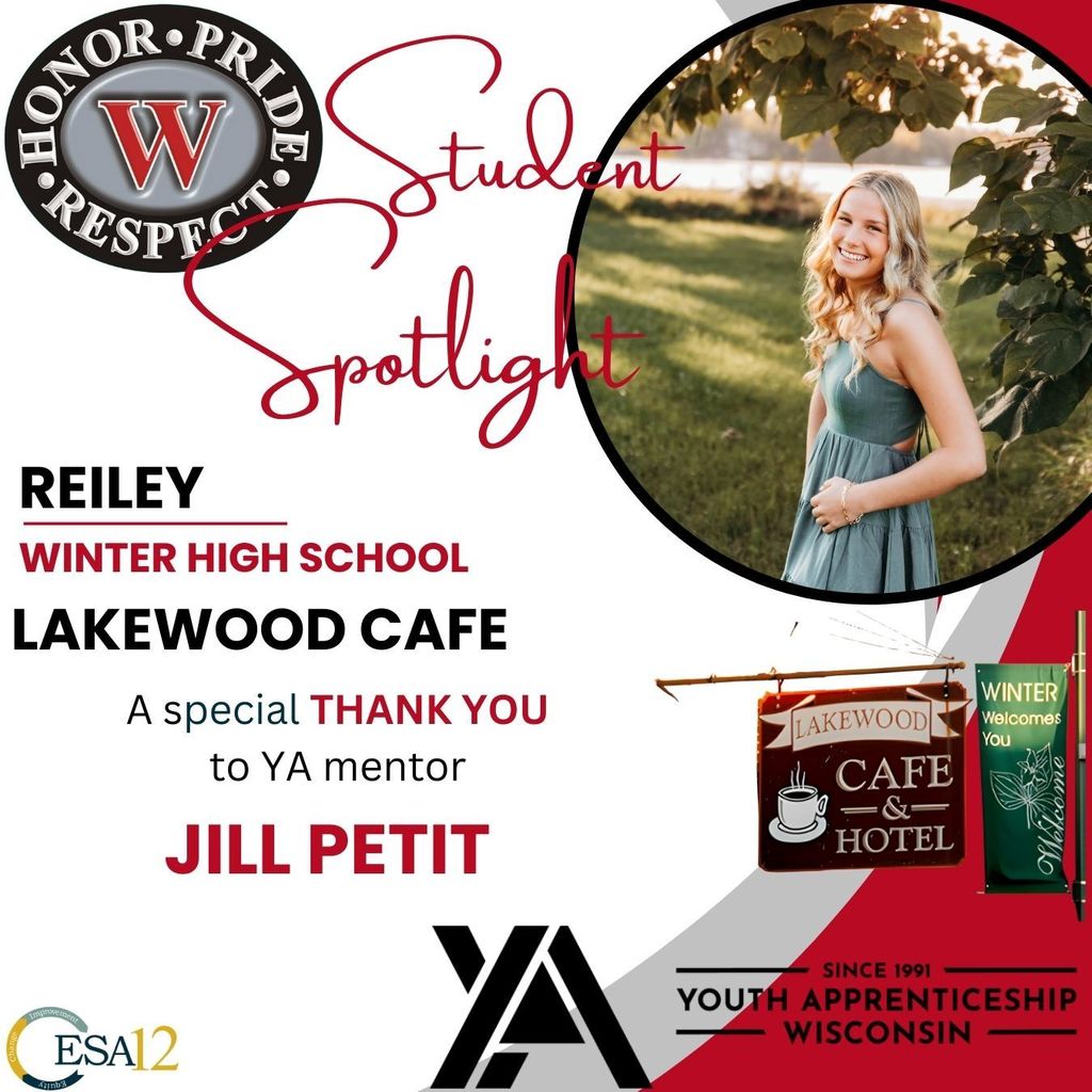 Reiley, winter school district, and Lakewood Cafe